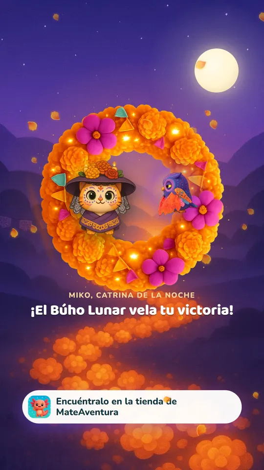 Miko, Catrina de la Noche, junto al Búho Lunar