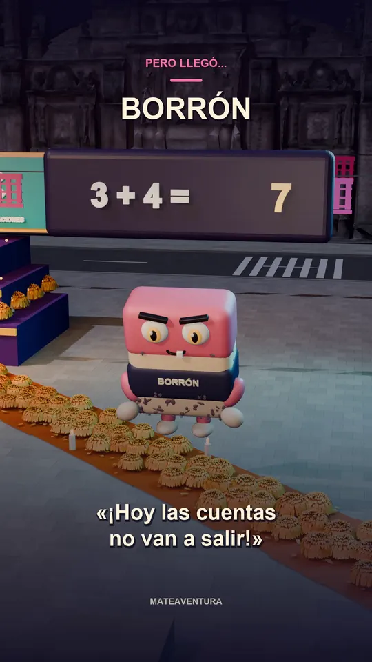 Portada del teaser La noche del desorden: Borrón y los números escapando de la ofrenda